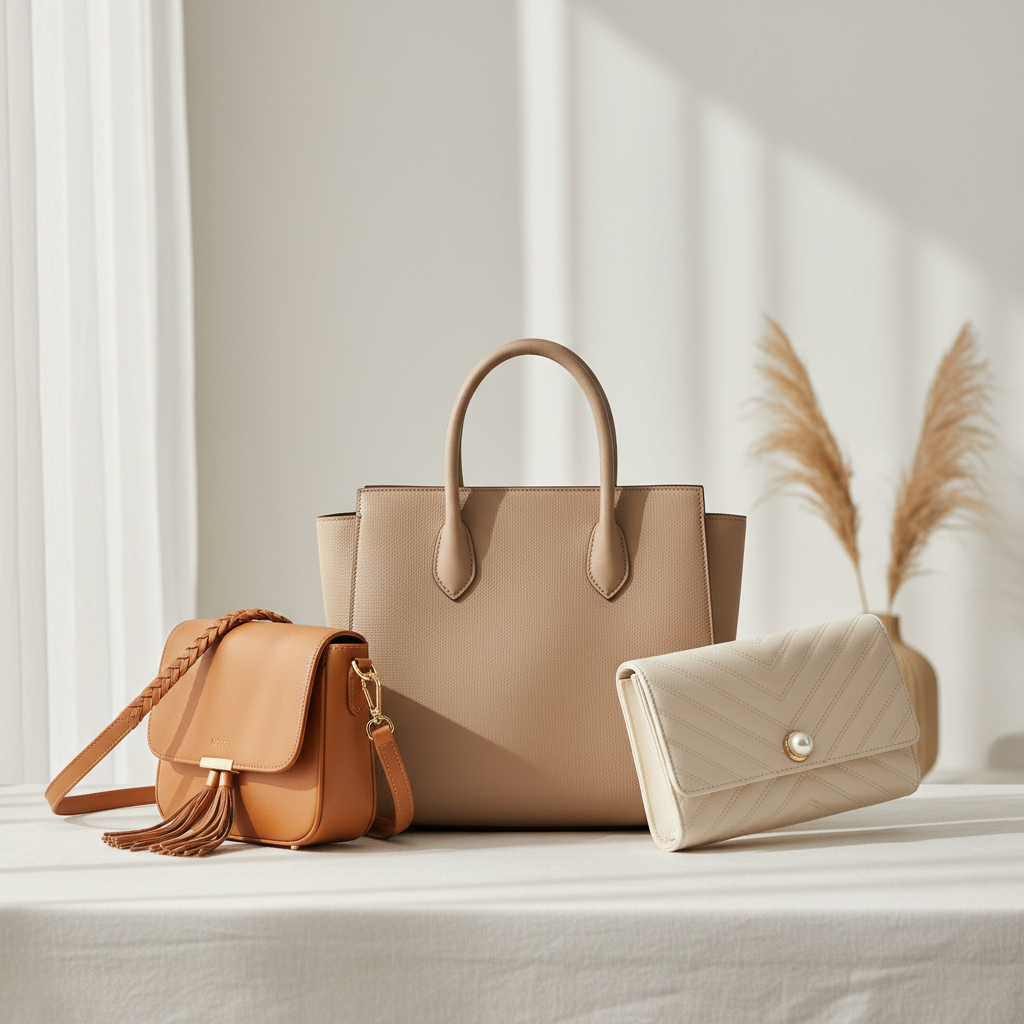 create image for an woman's fashion brand, for bags menu in the collection grid